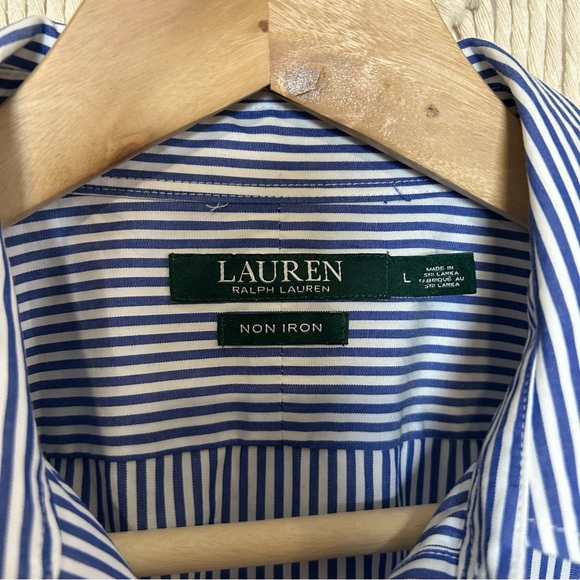 Lauren Ralph Lauren Striped poplin shirt Women’s size Large - Picture 7 of 12